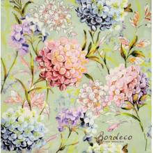 Serwetka decoupage firmy AMBIENTE hortensje tło zielone 33x33cm